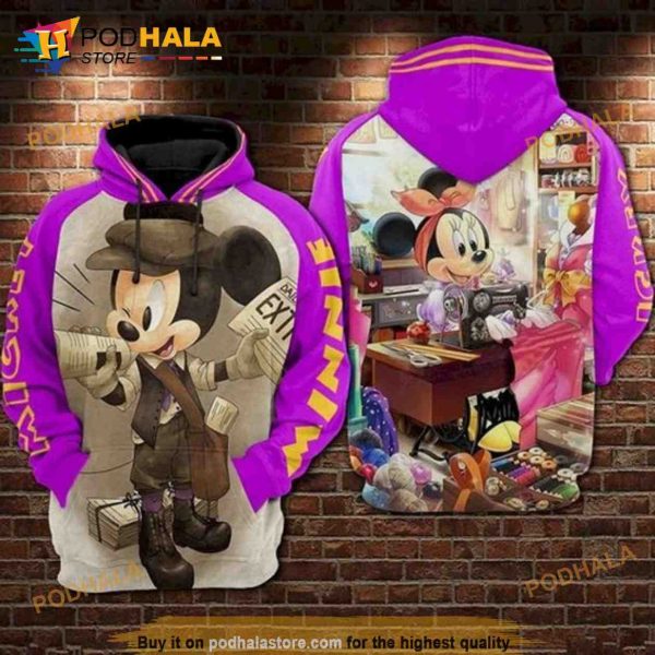 Funny Mickey Mouse Minnie Mouse Walt Disney 3D Hoodie Sweatshirt