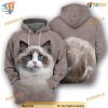 Funny Ragdoll Cat Full All Over Printed Animal 3D Hoodie Sweatshirt