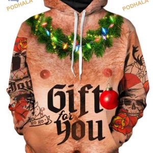 Funny Santa Bod Xmas 3D Hoodie