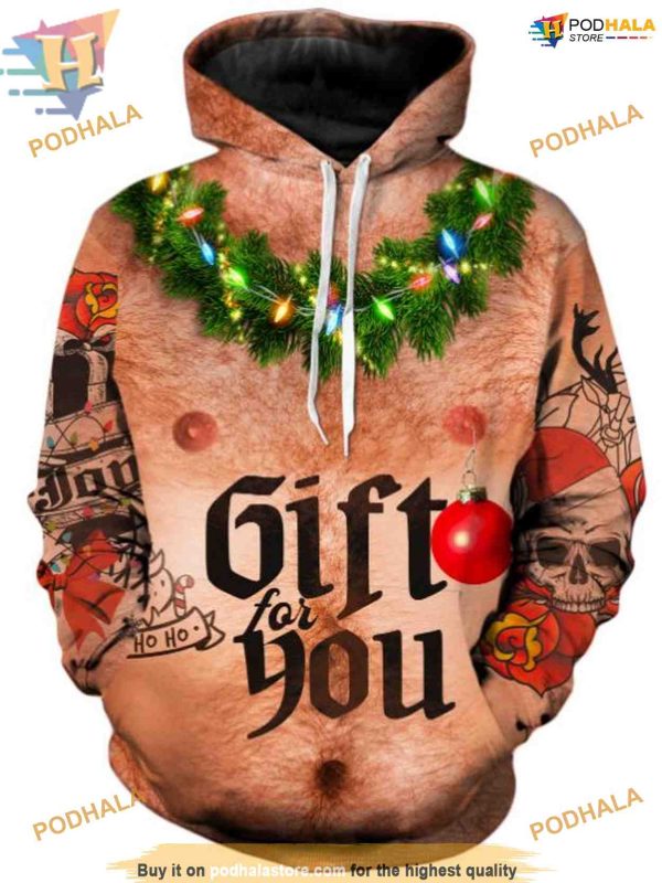 Funny Santa Bod Xmas 3D Hoodie