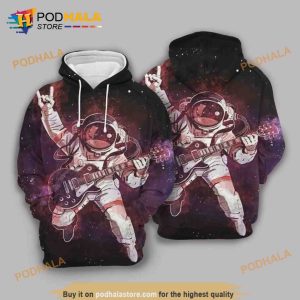 Galaxy Rock N Roll Astronaunt 3D Hoodie Sweatshirt