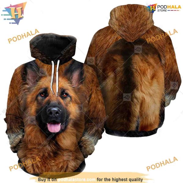 German Shepherd Dog Full Head And Body Animal Costume All Over Printed 3D Hoodie