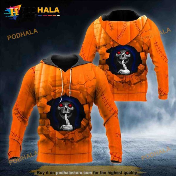 Ghost Inside Pumpkin Skull 3D Hoodie Sweatshirt