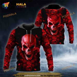 Ghost Rose Blood Skull 3D Hoodie Sweatshirt