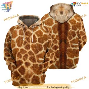 Giraffe Animal Full All Over Printed Funny Costume 3D Hoodie Sweatshirt