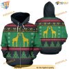 Giraffe Knitting Green And Black Funny Christmas Hoodie