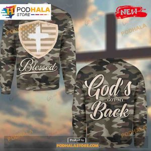 God’s Blessed Got My Back Army Jesus Over Printed Sweatshirt 3D Hoodie