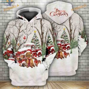 Golden Dachshund Xmas 3D Hoodie