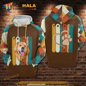 Golden Retriever Dogs All Over Printed 3D Hoodie Sweatshirt