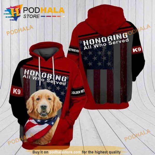 Golden Retriever K9 3D Hoodie Sweatshirt