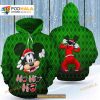 Goofy Peeking Santa Christmas Green Sweatshirt 3D Hoodie