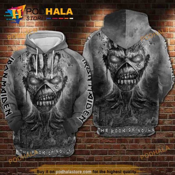 Gray Iron Maiden All Over Printed 3D Hoodie Sweatshirt