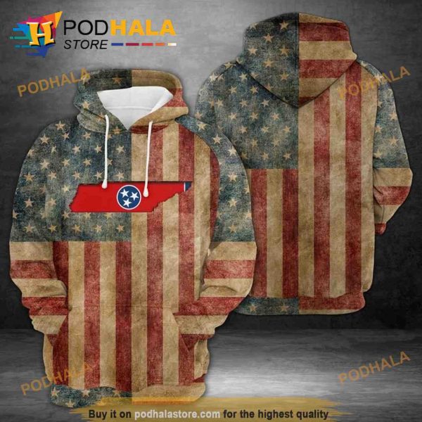 Great Tennessee Inside American 3D Hoodie Sweatshirt