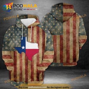 Great Texas Inside American 3D Hoodie Sweatshirt