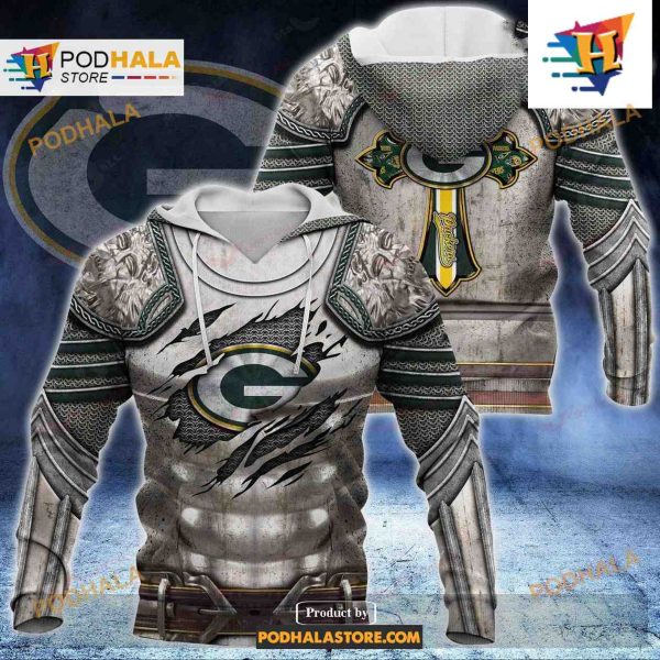 Green Bay Packers NFL Knight Templar Armor Shirt NFL Hoodie 3D