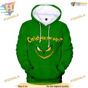 Green Fur Grinch 3D Hoodie