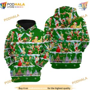 Green Tinker Bell Christmas 3D Hoodie