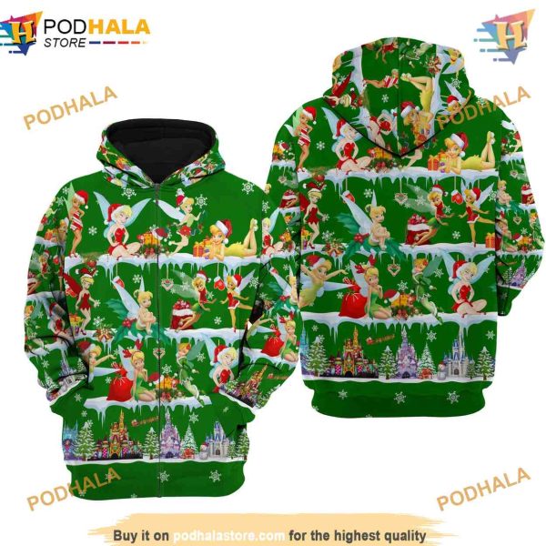 Green Tinker Bell Christmas 3D Hoodie