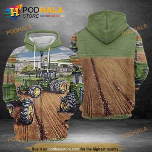 Green Tractor 3D Hoodie Sweatshirt