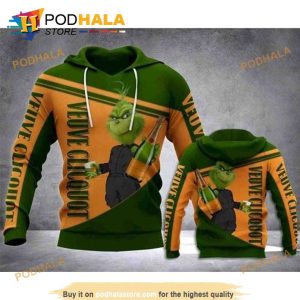 Grinch Veuve Clicquot 3D Hoodie Sweatshirt For Men For Women