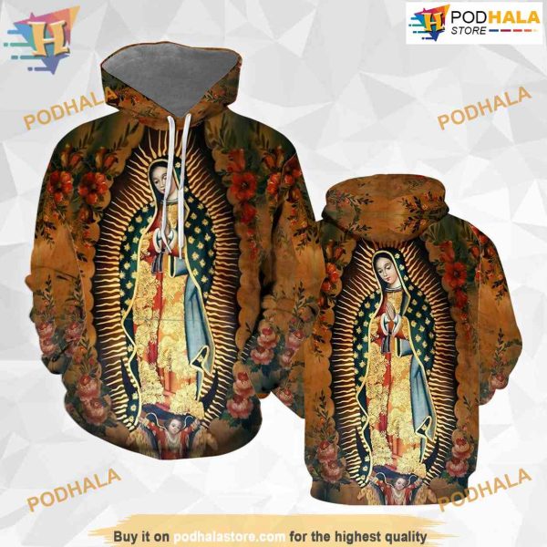 Guadalupe Virgin All Over Printed 3D Hoodie Sweatshirt