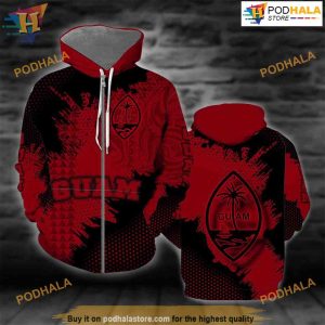 Guam Coat Of Arms Red Cool All Over Printed 3D Hoodie Sweatshirt