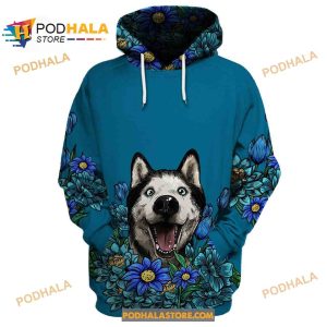 HUSKY Floral Printing Limited Edition 3D Hoodie Sweatshirt Shirt