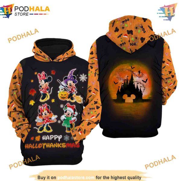 Hallothankmas Disney 3D All Over Printed Hoodie