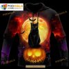 Halloween Black Cat And Pumpkin All Over Print For Tee Sweatshirt 3D Hoodie