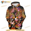 Halloween Pink Flamingo Ghost At Pumpkin Field Halloween Spooky Season 3D Hoodie