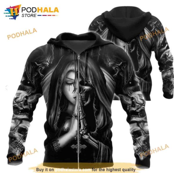 Halloween Skull Girl Anime 3D Hoodie