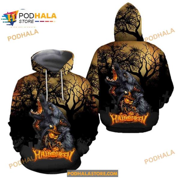 Halloween Wolf Women Men AOP Shirt 3D Hoodie Sweatshirt