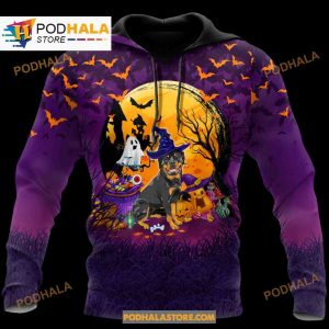 Happy Halloween Rottweiler Witch All Over Print For Tee Sweatshirt 3D Hoodie