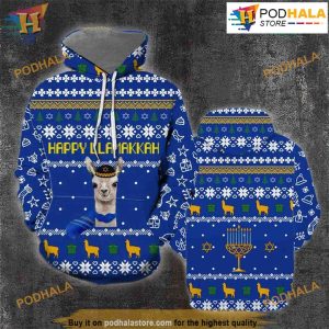 Happy LLamakkah 3D Hoodie Christmas