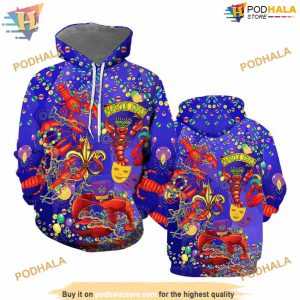 Happy Mardi Gras Shrimps All Over Printed 3D Hoodie Sweatshirt