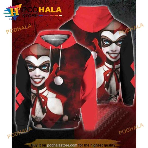 Harley Quinn Red Dc Comics Halloween 3D Hoodie