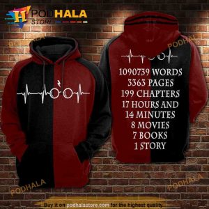 Harry Potter Heartbeat All Over Print 3D Hoodie