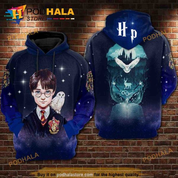 Harry Potter Hogwarts Blue All Over Print 3D Hoodie