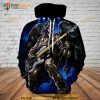 Heavy Metal Skeleton Blue Good 3D Hoodie Sweatshirt