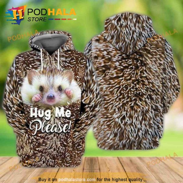 Hedgehog Hug Me Please 3D Hoodie