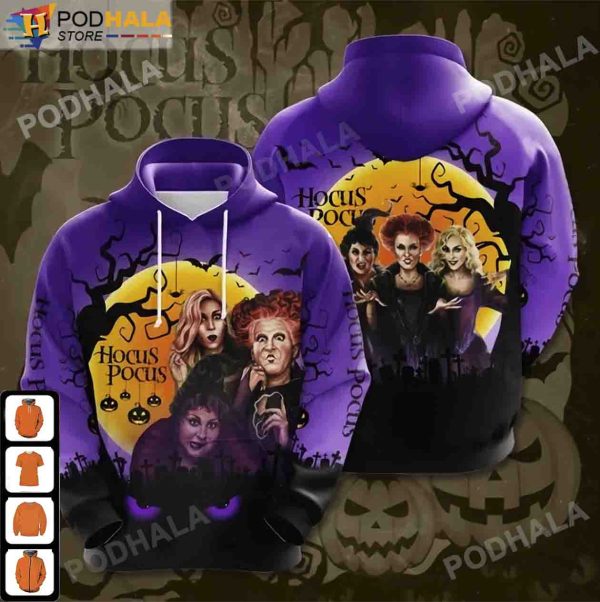 Hocus Pocus Costumes Witch Halloween 3D Hoodie Halloween Gifts