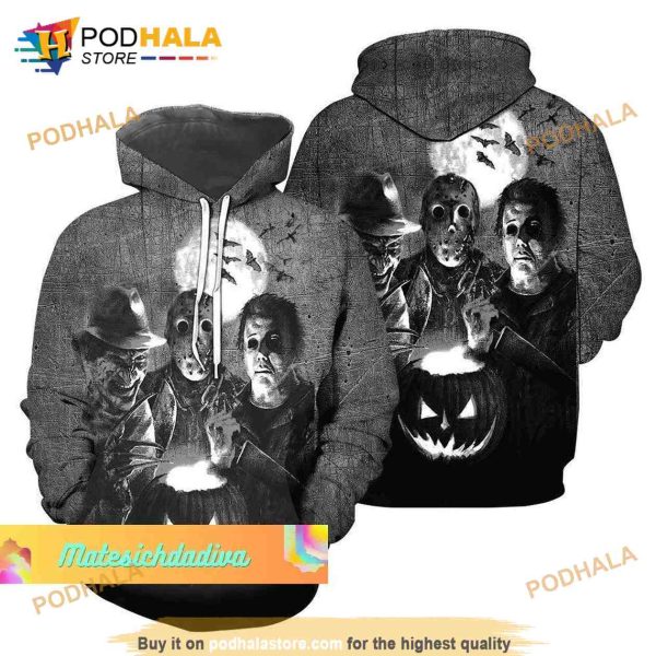 Horror Characters Halloween Hoodie 3D