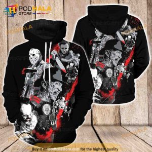 Horror Movie Character Halloween 3D Hoodie All Over Printed