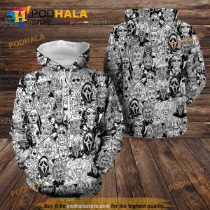 Horror Movies Characters Halloween 3D Hoodie Sweatshirt For Fans