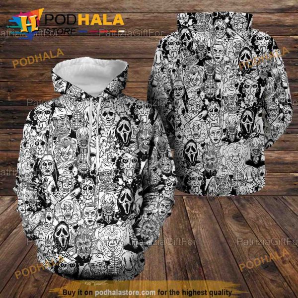 Horror Movies Characters Halloween 3D Hoodie Sweatshirt For Fans