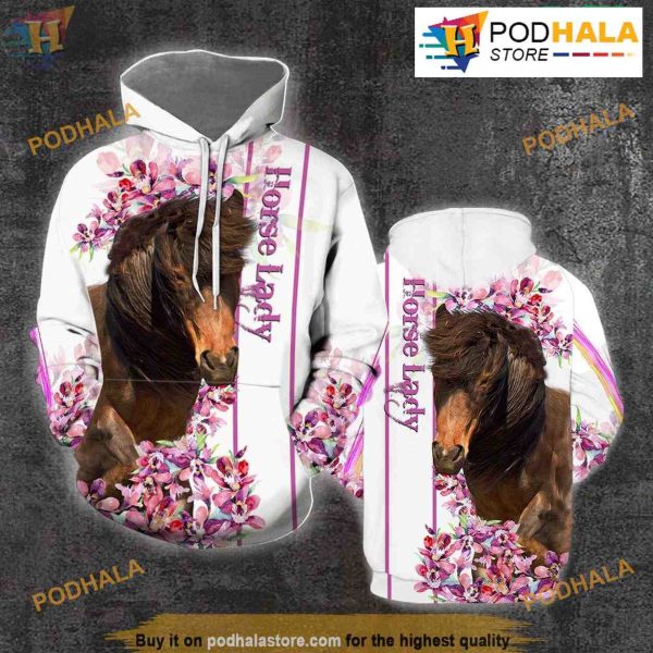 Horse Lady Full Over Printed Unisex 3D Hoodie