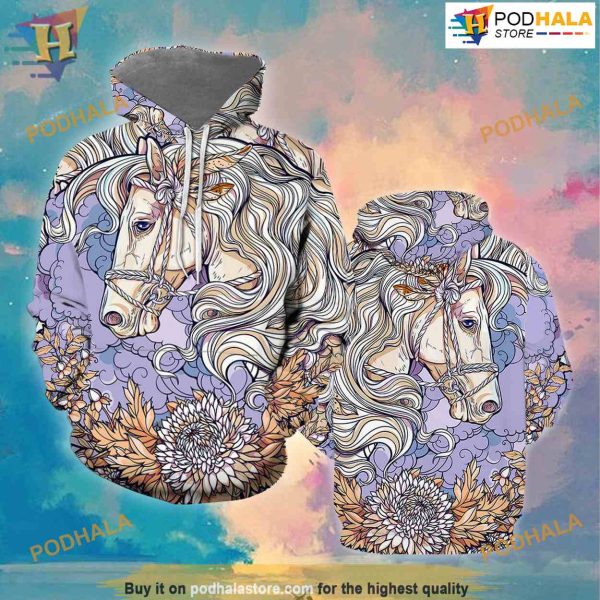 Horses All Over Printed 3D Hoodie Sweatshirt