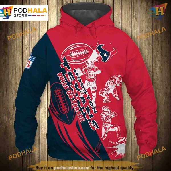 Houston Texans 3D Hoodie Cartoon Player Sweatshirt