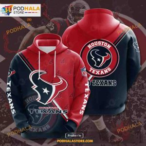 Houston Texans 3D Team Logo NFL Hoodie 3D