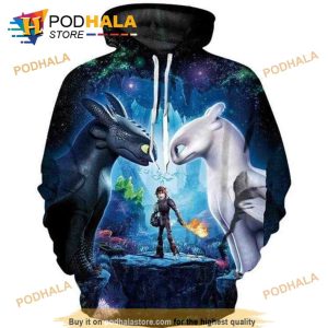 How To Train Your Dragon Lovers Hiccup Toothless And Girlfriend 3D Hoodie